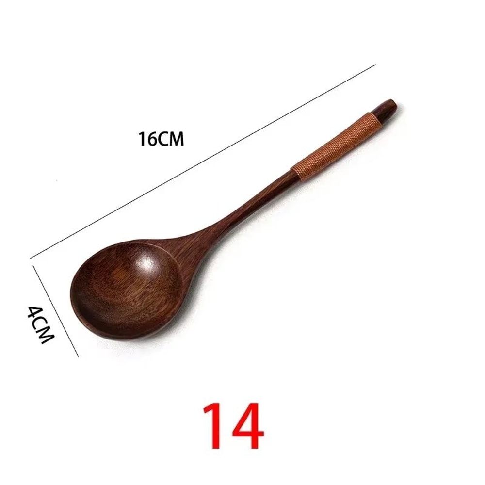Wooden Spoons For Cooking Coffee Tea Soup And Ice Cream Natural Kitchen Utensils 19