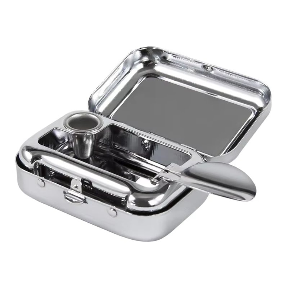 Portable Mini Metal Ashtray With Lockable Lid Pocket Size Outdoor And Desktop Ashtray 5
