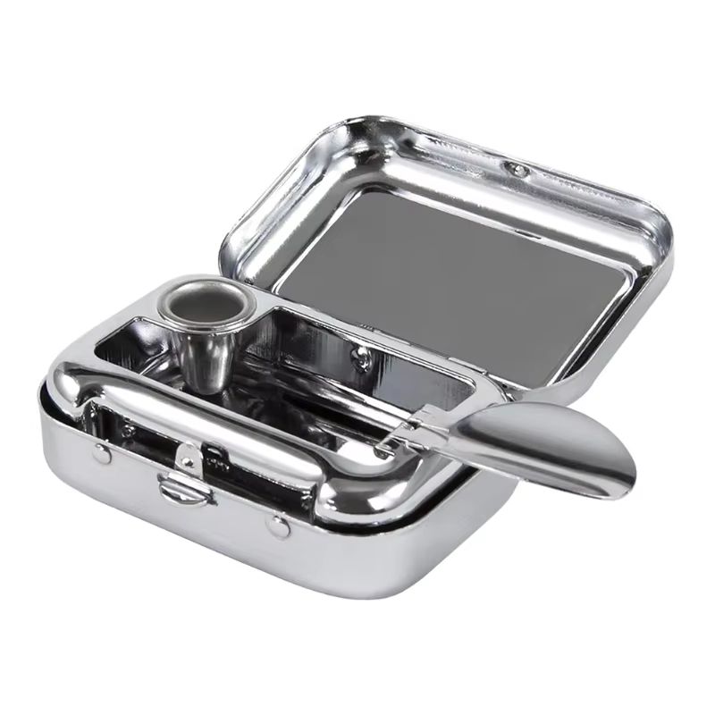 Portable Mini Metal Ashtray With Lockable Lid Pocket Size Outdoor And Desktop Ashtray 5