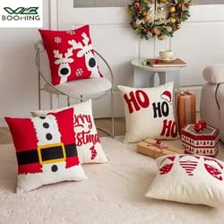 embroidered christmas pillowcase decorative cushion cover for sofa and living room holiday decor