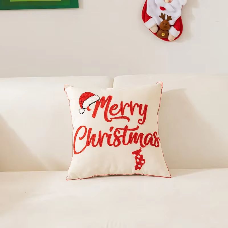 Embroidered Christmas Pillowcase Decorative Cushion Cover For Sofa And Living Room Holiday Decor 6