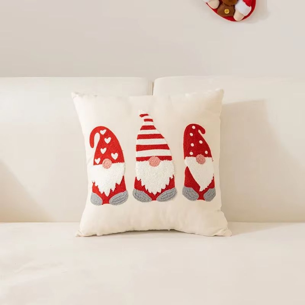 Embroidered Christmas Pillowcase Decorative Cushion Cover For Sofa And Living Room Holiday Decor 8