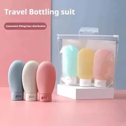 refillable soft silicone travel bottles set 60ml 2.03 fl oz squeeze tubes for toiletries and cosmetics