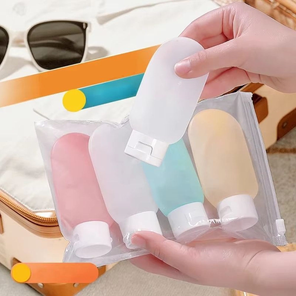 Refillable Soft Silicone Travel Bottles Set 60ML 203 Fl Oz Squeeze Tubes For Toiletries And Cosmeti 2
