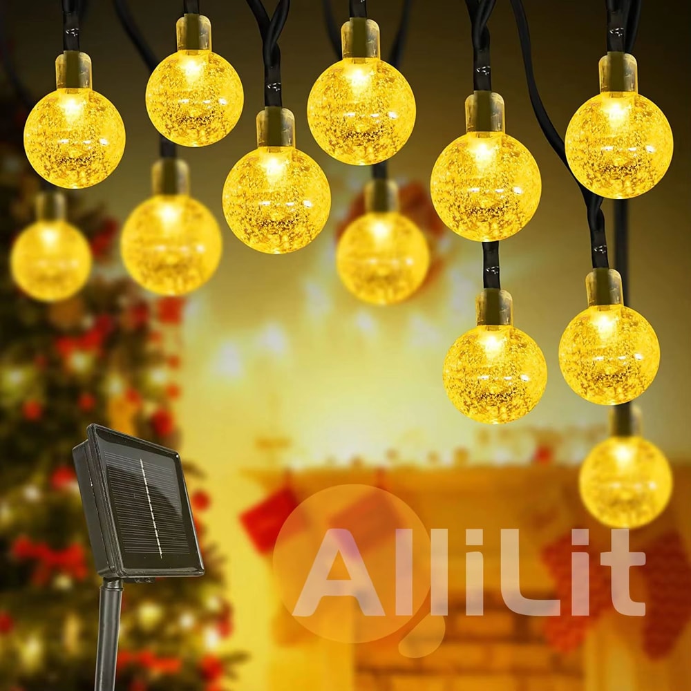 Solar Outdoor String Lights 200 LED Crystal Globe Waterproof Fairy Lights For Garden And Party Deco 1