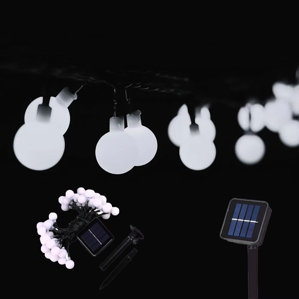 Solar Outdoor String Lights 200 LED Crystal Globe Waterproof Fairy Lights For Garden And Party Deco 10
