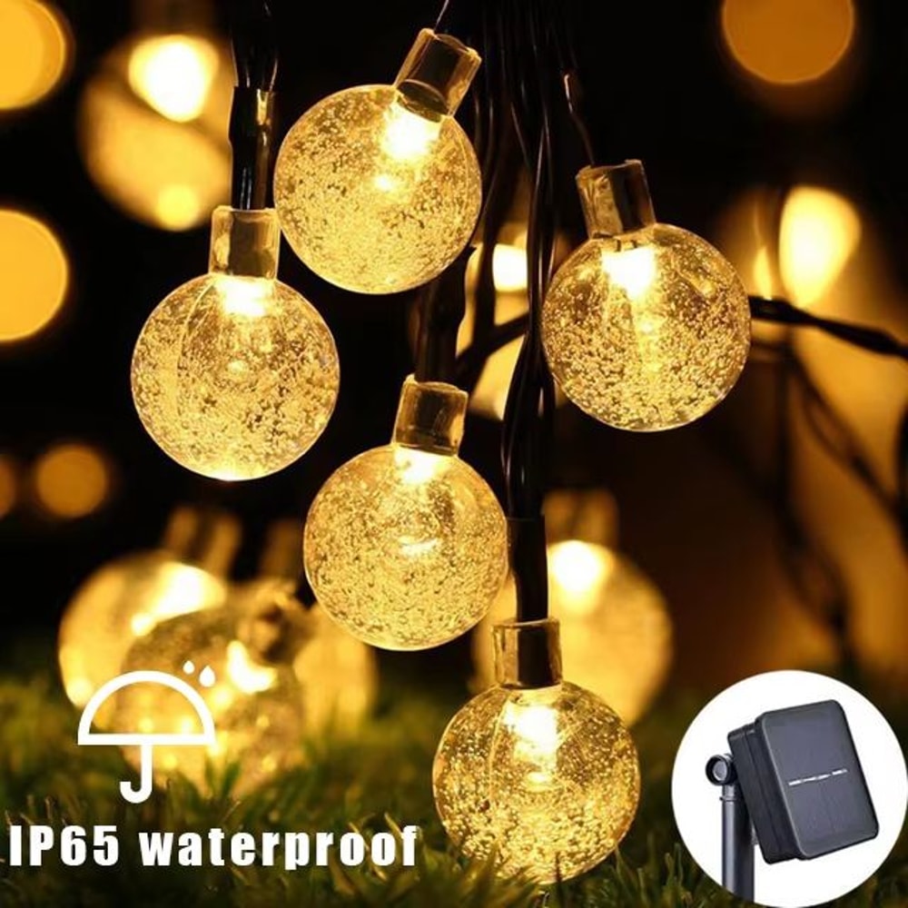 Solar Outdoor String Lights 200 LED Crystal Globe Waterproof Fairy Lights For Garden And Party Deco 6