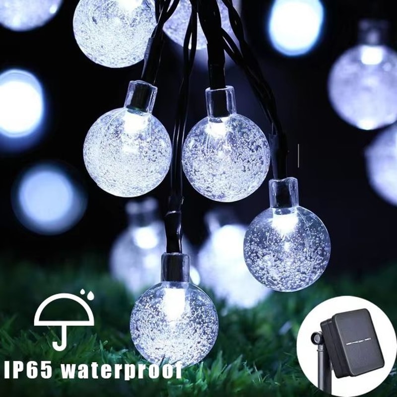 Solar Outdoor String Lights 200 LED Crystal Globe Waterproof Fairy Lights For Garden And Party Deco 7
