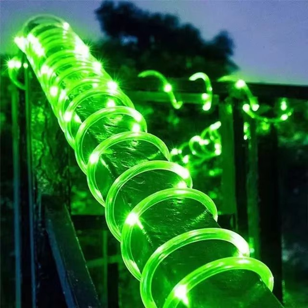 Solar LED Rope Tube String Lights Outdoor Garden And Christmas Decoration Flexible Fairy Light Garl 9