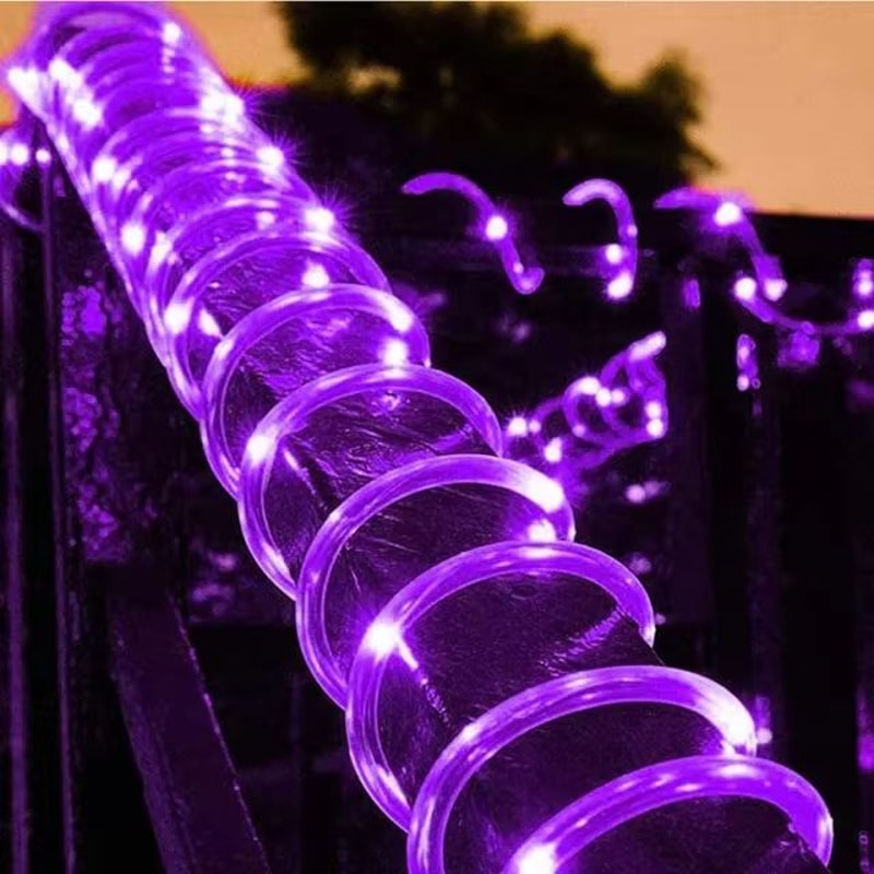 Solar LED Rope Tube String Lights Outdoor Garden And Christmas Decoration Flexible Fairy Light Garl 11