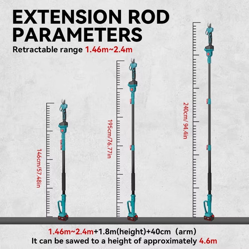 ONEVAN 3500W 2in1 Cordless Telescoping Pole Chainsaw And Pruning Shears For 18V Battery 2