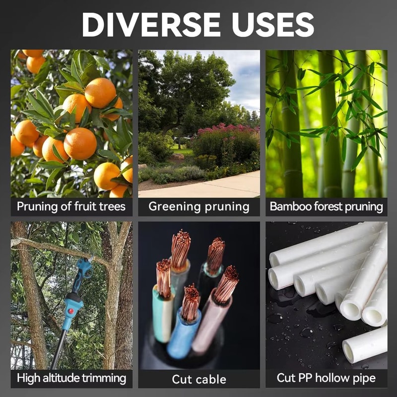 ONEVAN 3500W 2in1 Cordless Telescoping Pole Chainsaw And Pruning Shears For 18V Battery 3