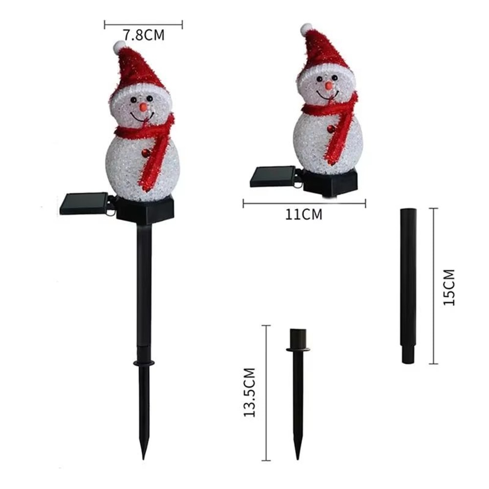 LED Snowman Solar Garden Stake Lights For Outdoor Christmas Pathway Decoration 5