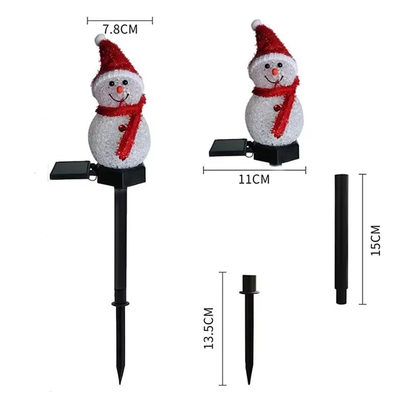 LED Snowman Solar Garden Stake Lights For Outdoor Christmas Pathway Decoration 5
