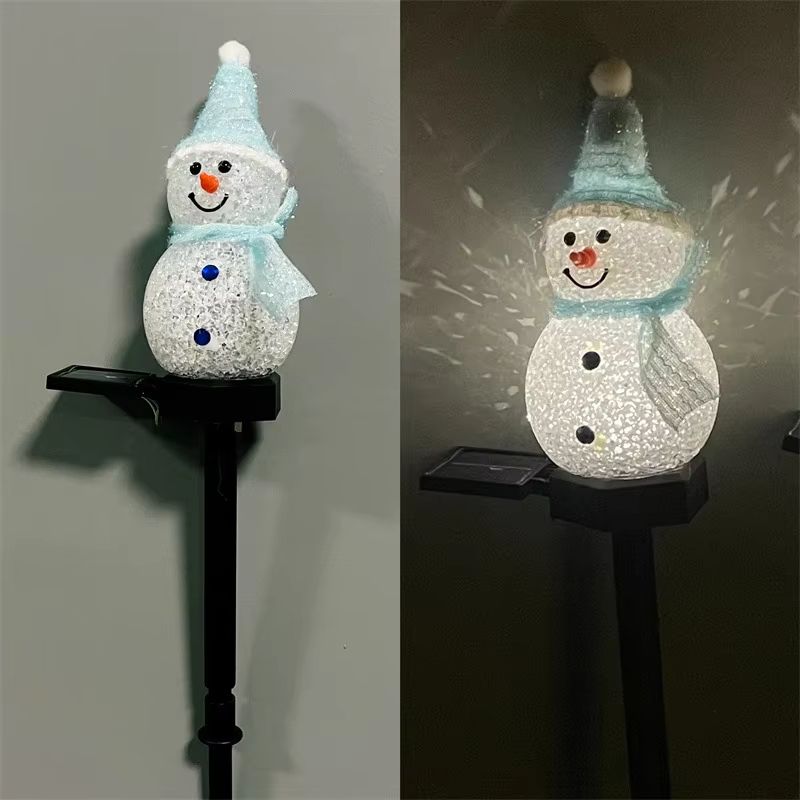 LED Snowman Solar Garden Stake Lights For Outdoor Christmas Pathway Decoration 9
