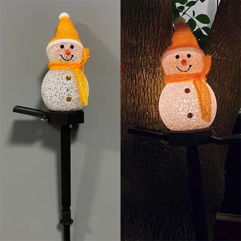LED Snowman Solar Garden Stake Lights For Outdoor Christmas Pathway Decoration 8