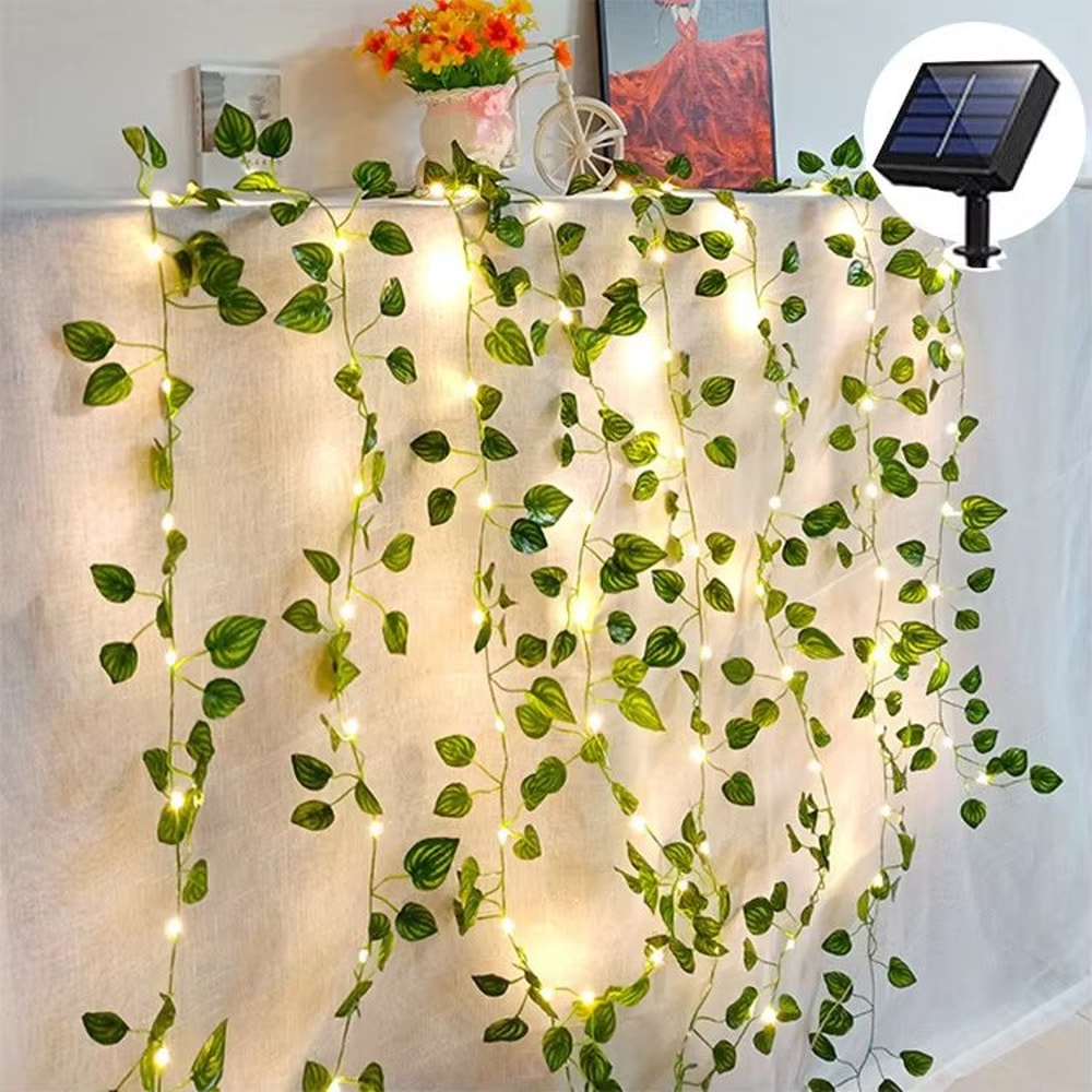 Solar Maple Leaf Fairy Lights Outdoor Garland With 100 LED Waterproof Garden Decoration 2