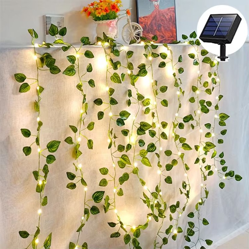 Solar Maple Leaf Fairy Lights Outdoor Garland With 100 LED Waterproof Garden Decoration 2