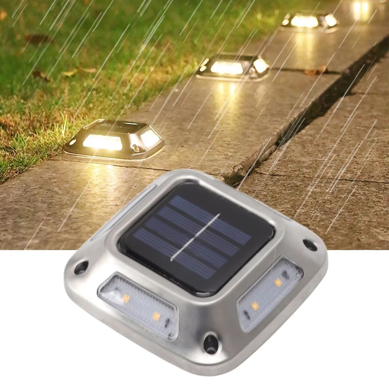 8 LED Solar Ground Light Waterproof Warm Glow Outdoor Pathway And Driveway Marker 1