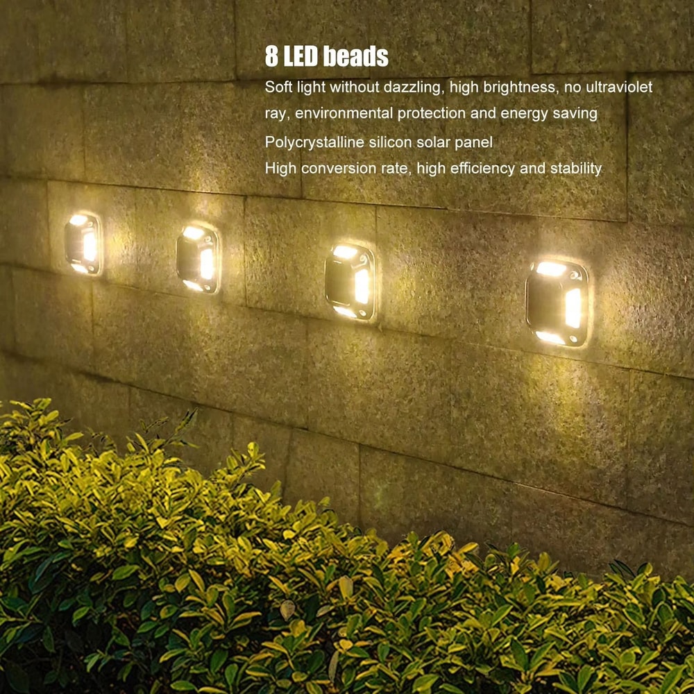 8 LED Solar Ground Light Waterproof Warm Glow Outdoor Pathway And Driveway Marker 3