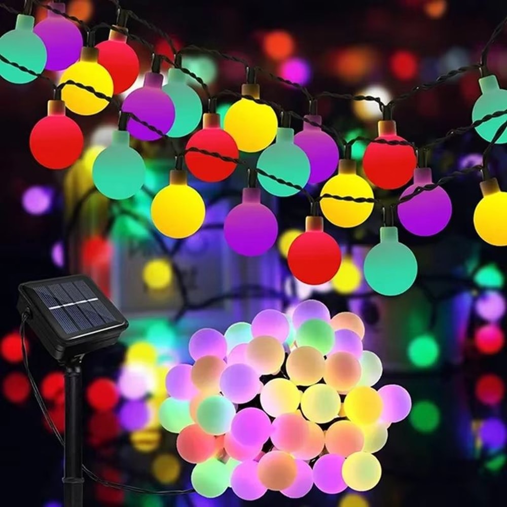 Solar Globe Fairy String Lights With 8 Lighting Modes For Outdoor Garden And Christmas Decor 0