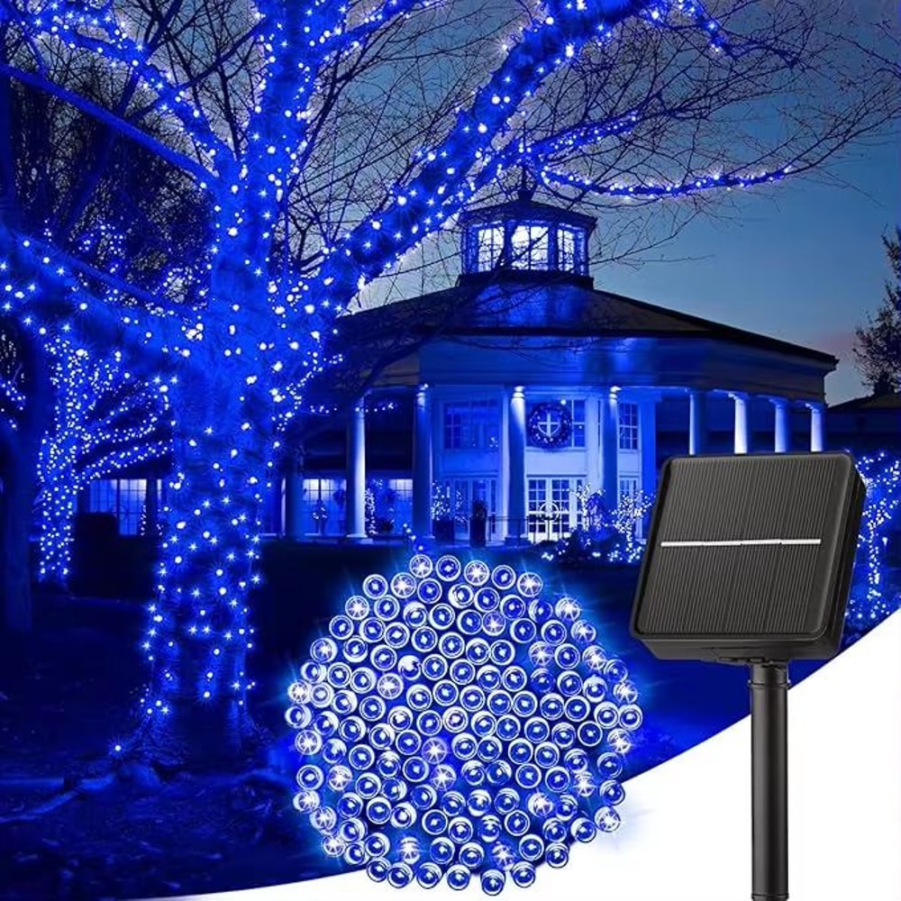 Outdoor Solar Christmas String Lights With 8 Lighting Modes For Garden And Fence Decor 10