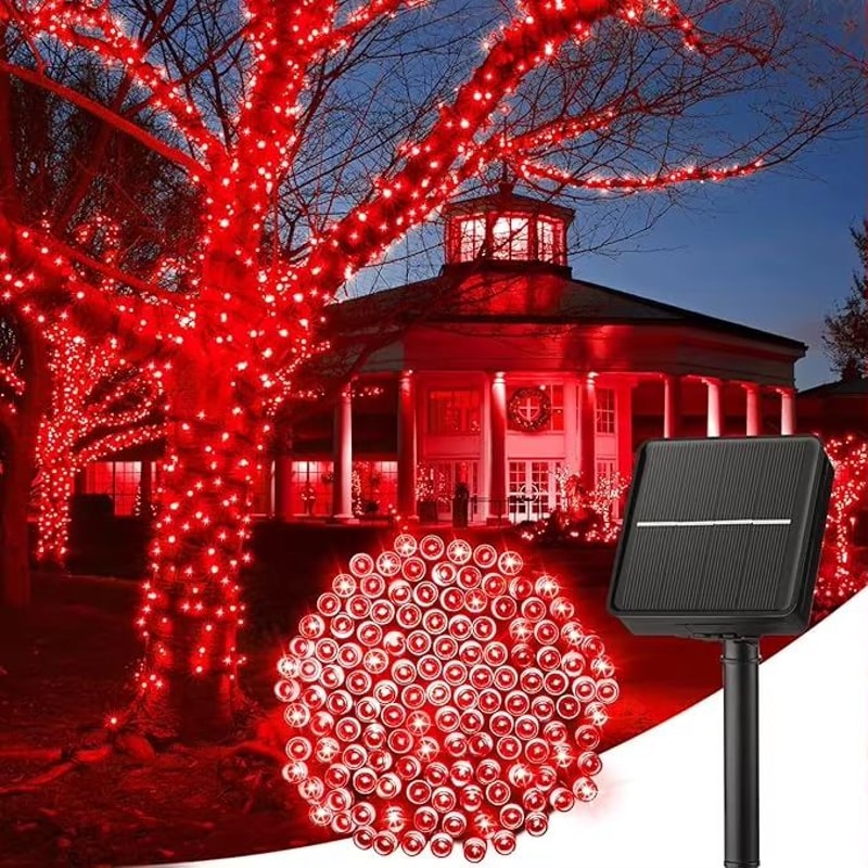 Outdoor Solar Christmas String Lights With 8 Lighting Modes For Garden And Fence Decor 11