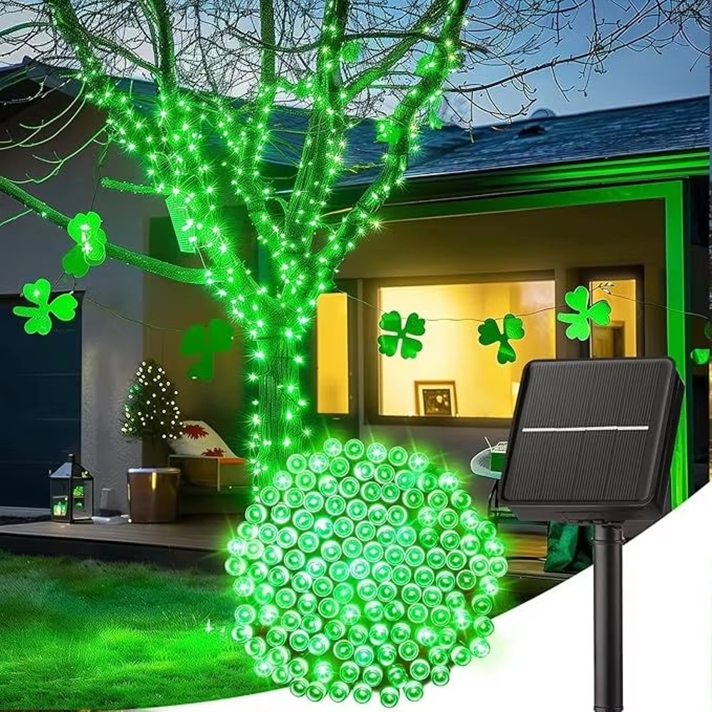 Outdoor Solar Christmas String Lights With 8 Lighting Modes For Garden And Fence Decor 12