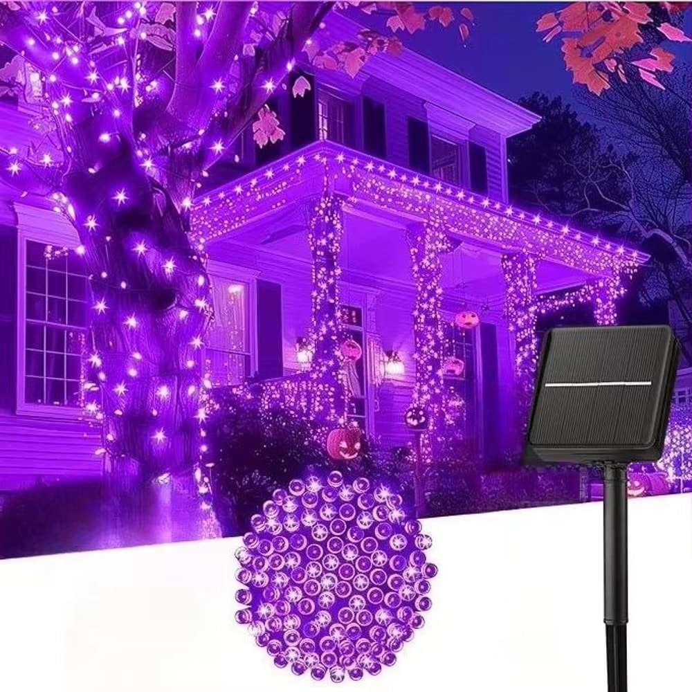 Outdoor Solar Christmas String Lights With 8 Lighting Modes For Garden And Fence Decor 6