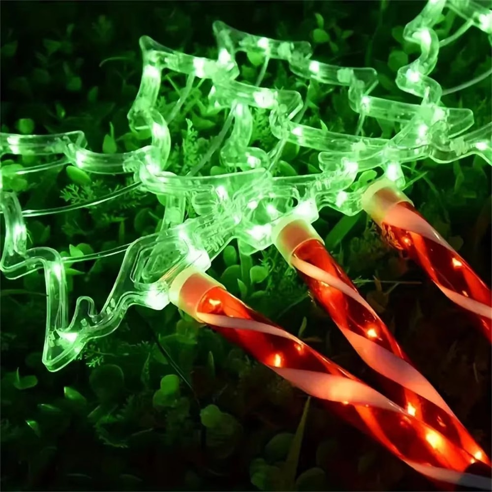 Solar Candy Cane Pathway Lights Set With 8 Lighting Modes For Outdoor Christmas Decor 4