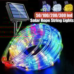 outdoor solar tube rope led string lights for garden christmas and party decor