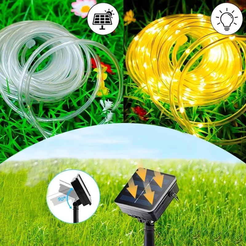 Outdoor Solar Tube Rope LED String Lights For Garden Christmas And Party Decor 4
