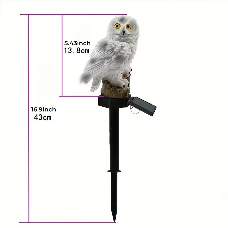 Solar Powered LED Owl Garden Stake Light With Automatic Dusk To Dawn Lighting 1