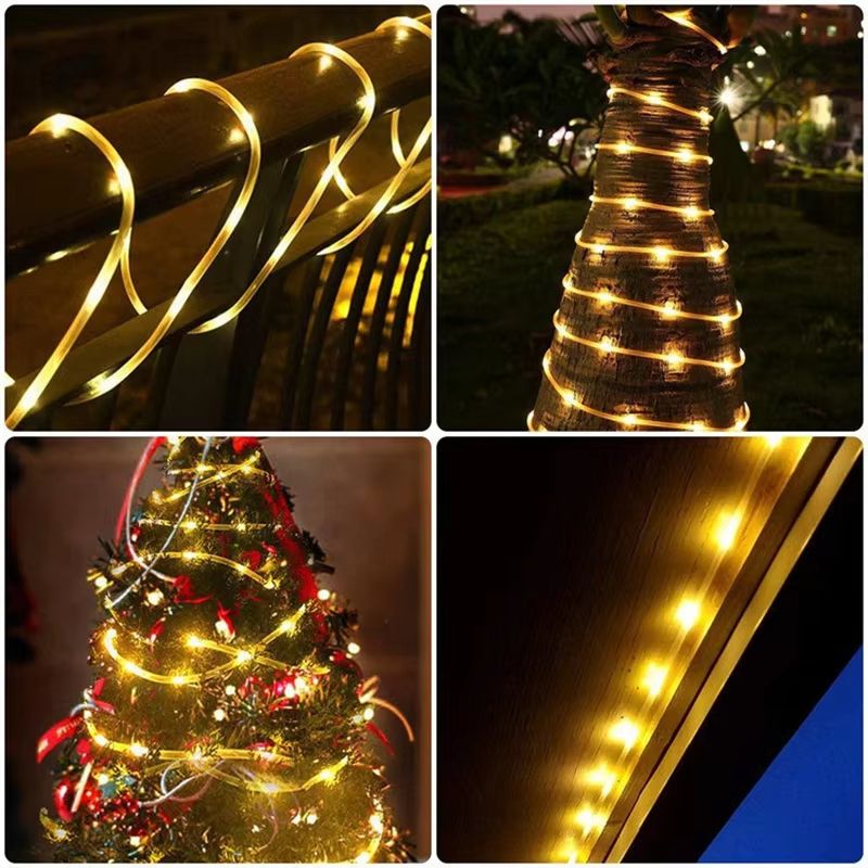 Solar Rope LED String Lights With 8 Lighting Modes For Outdoor Path And Deck Decor 2
