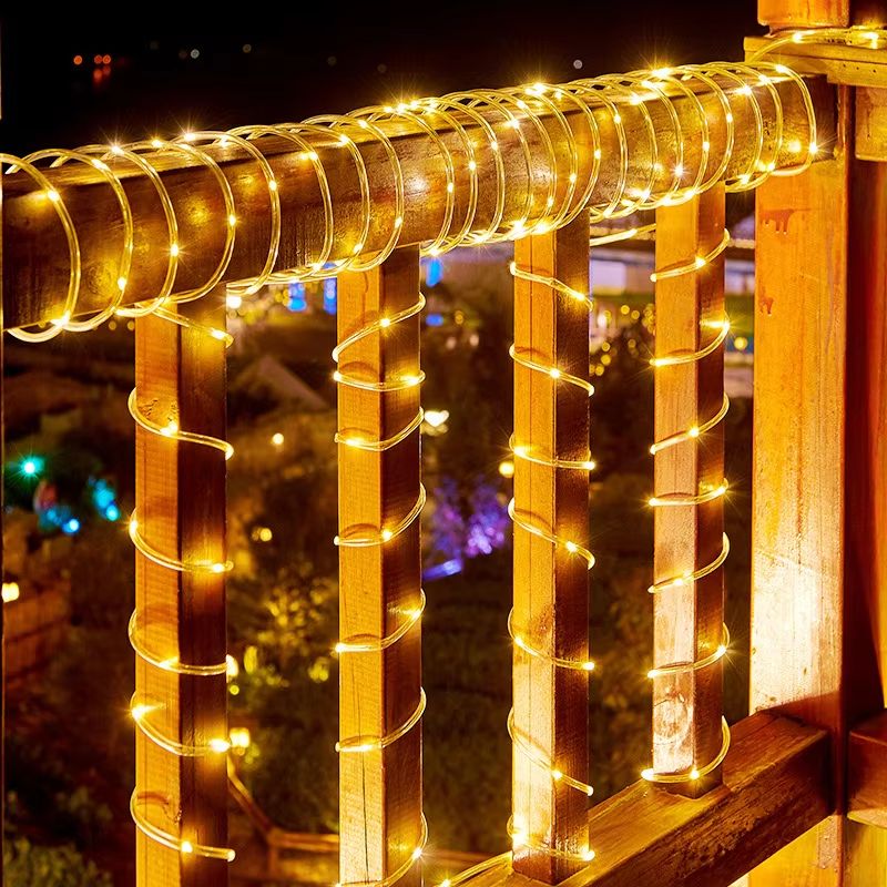 Solar Rope LED String Lights With 8 Lighting Modes For Outdoor Path And Deck Decor 3