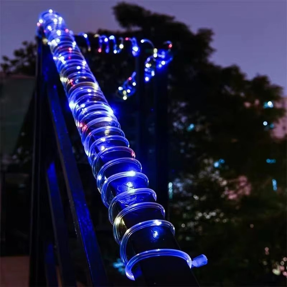 Solar Rope LED String Lights With 8 Lighting Modes For Outdoor Path And Deck Decor 6