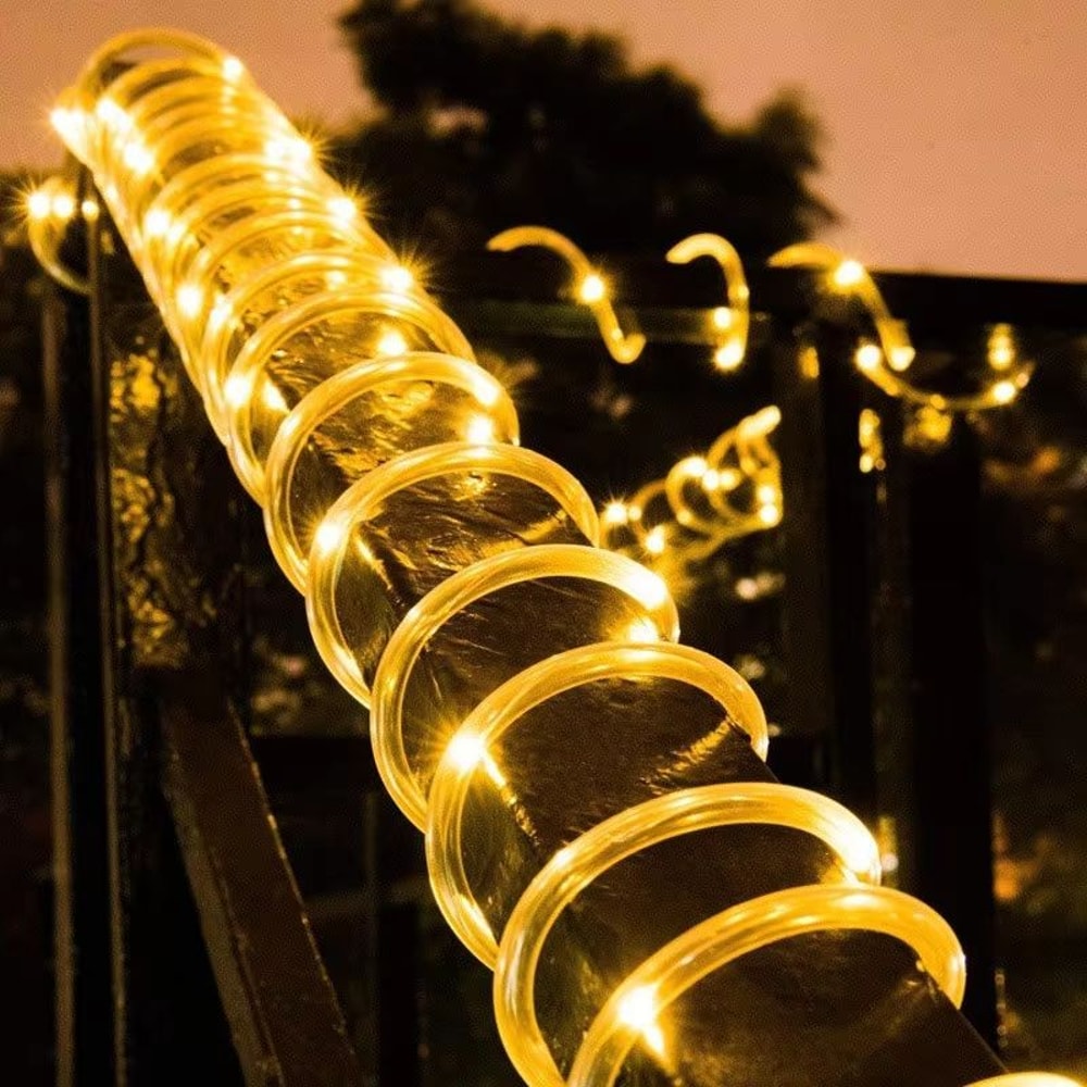 Solar Rope LED String Lights With 8 Lighting Modes For Outdoor Path And Deck Decor 7