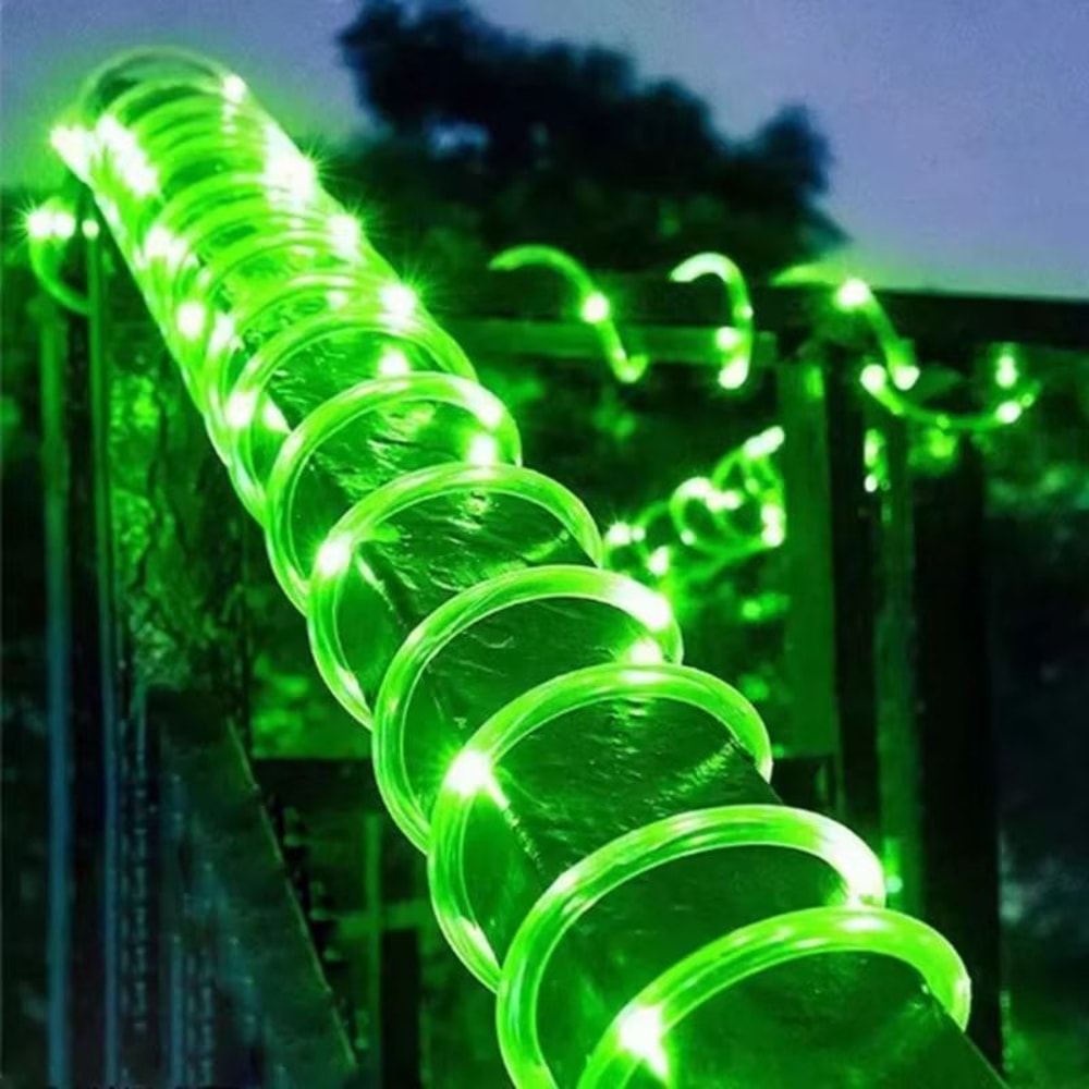 Solar Rope LED String Lights With 8 Lighting Modes For Outdoor Path And Deck Decor 8