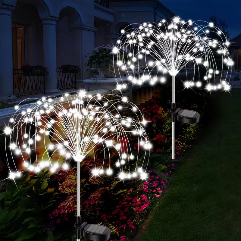 LED Solar Flower Firework Fairy Lights Waterproof Outdoor Garden And Pathway Decor 6