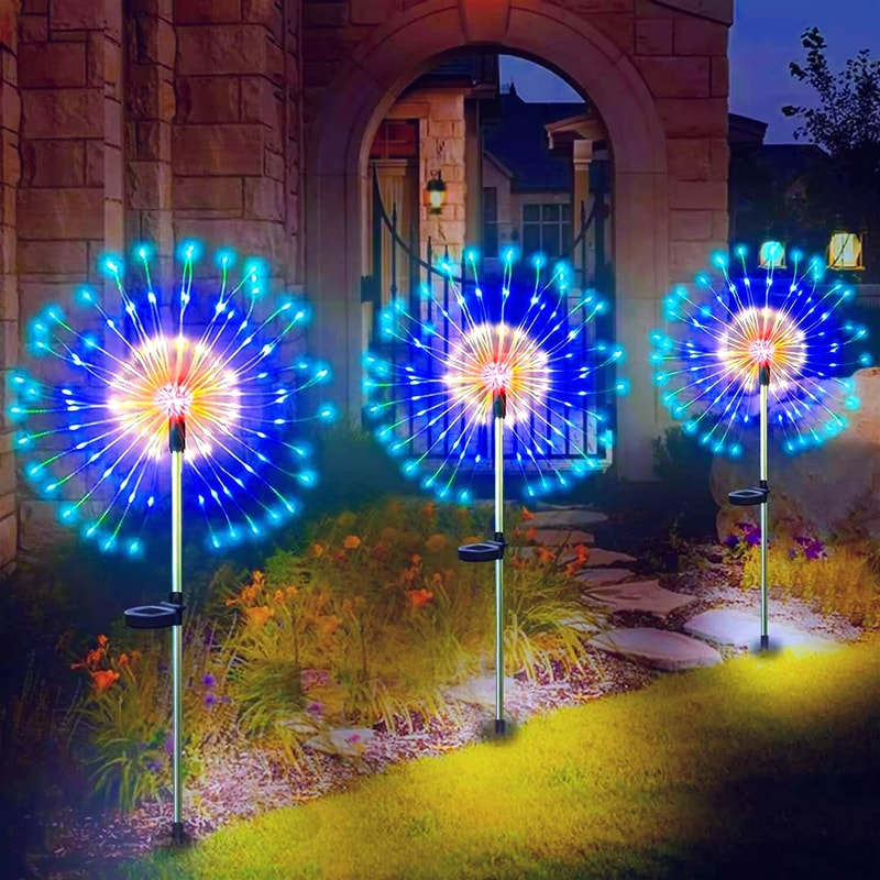 LED Solar Firework Stake Lights Outdoor Garden Landscape Decoration 0