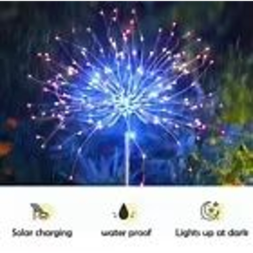 LED Solar Firework Stake Lights Outdoor Garden Landscape Decoration 1