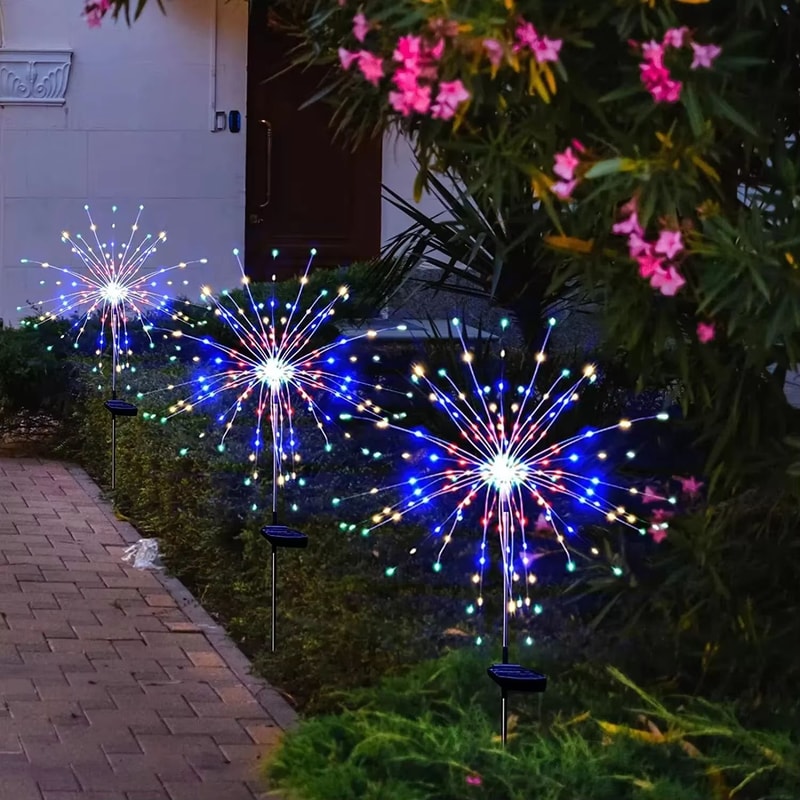 LED Solar Firework Stake Lights Outdoor Garden Landscape Decoration 4