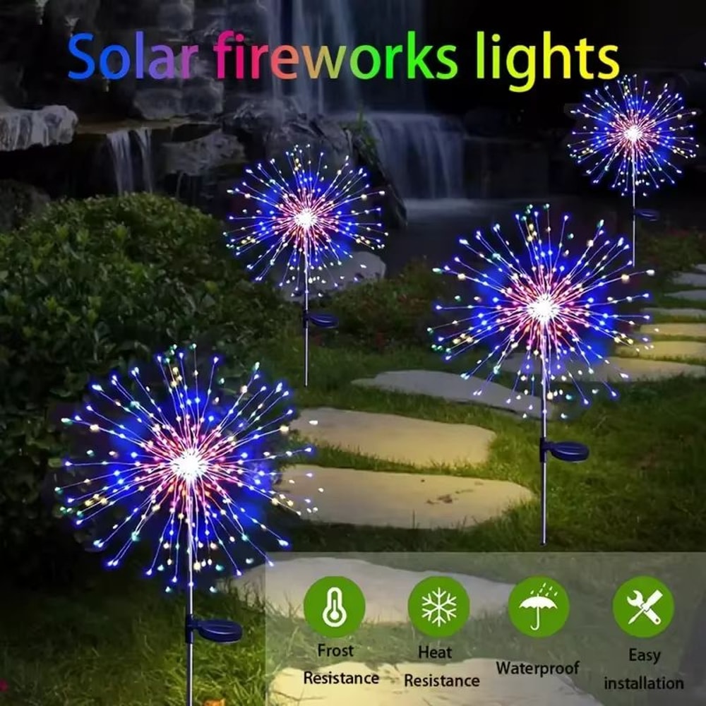 LED Solar Firework Stake Lights Outdoor Garden Landscape Decoration 7