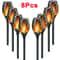 Solar Flame Torch Lights Flickering Waterproof Outdoor Garden And Pathway Decor Set 10