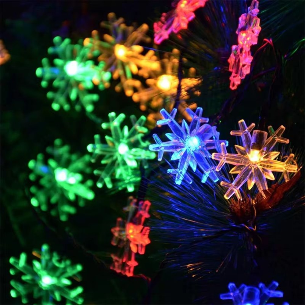 Outdoor Solar Snowflake String Lights For Garden Christmas And Wedding Decor 1