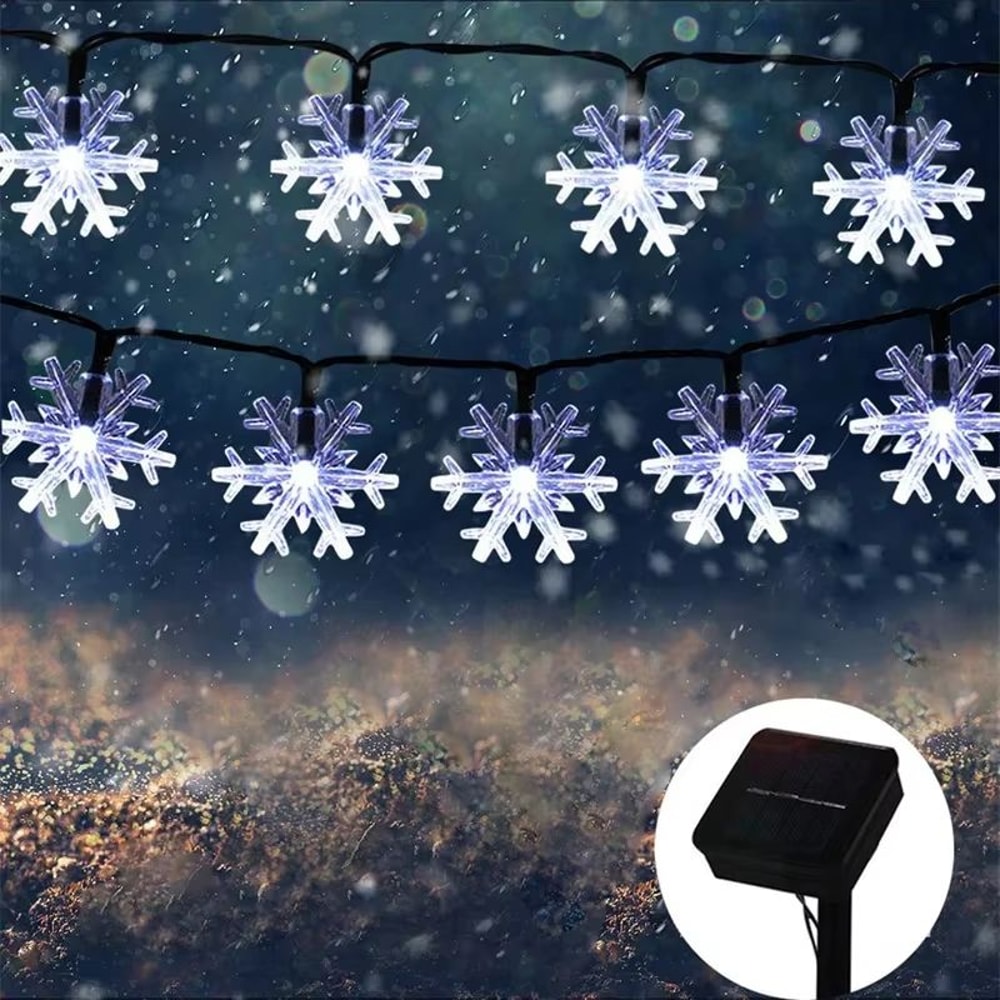 Outdoor Solar Snowflake String Lights For Garden Christmas And Wedding Decor 6