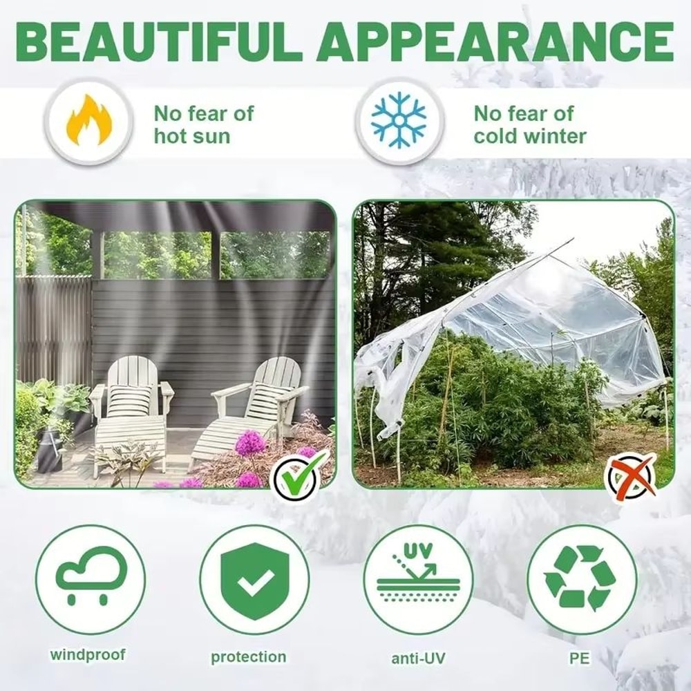 Transparent Waterproof Garden Tarpaulin Thickened Plastic Oilcloth For Plant Protection 4