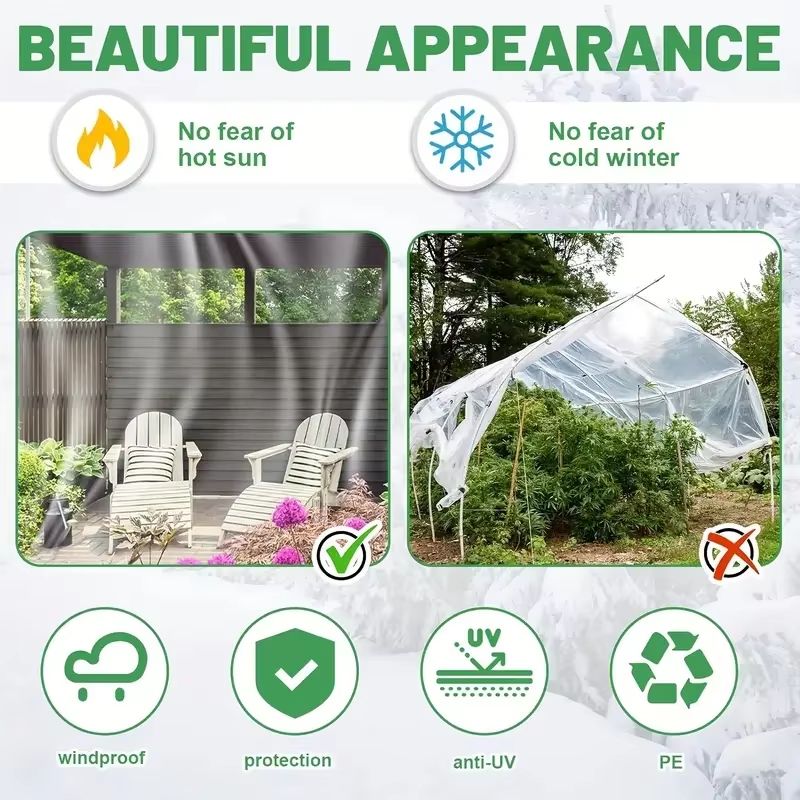 Transparent Waterproof Garden Tarpaulin Thickened Plastic Oilcloth For Plant Protection 4