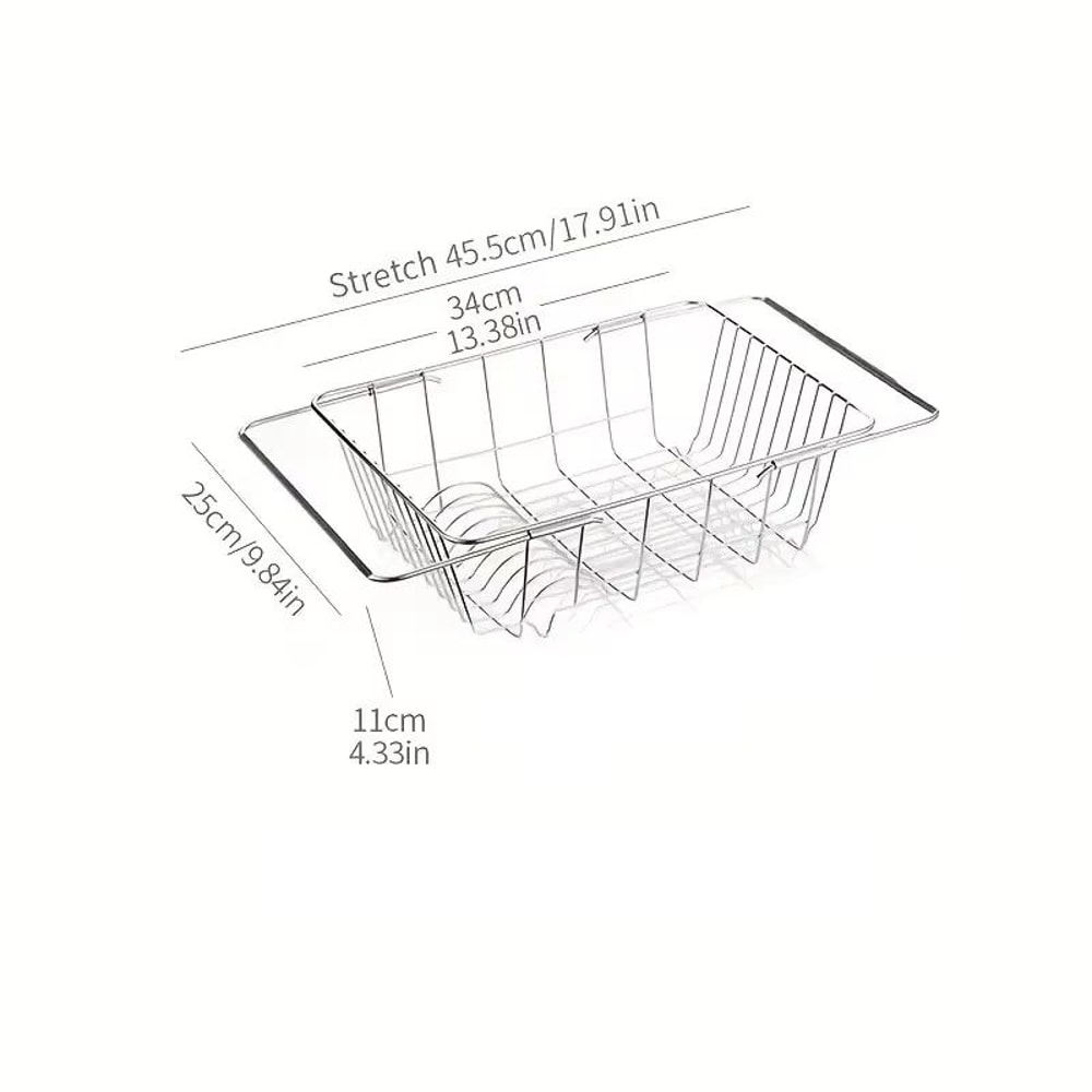 Retractable Sink Drain Rack Adjustable Dish And Produce Washing Basket For Kitchen Sink 8