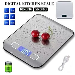 portable digital kitchen scale with timer high precision led display for home cooking